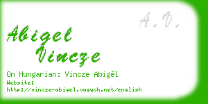 abigel vincze business card