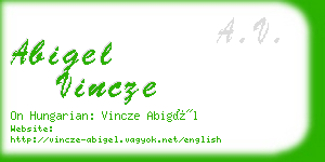 abigel vincze business card